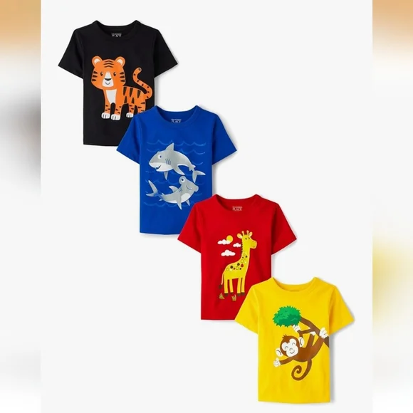 Children's Place Toddler boys Animal Print Short Sleeve T-Shirts Size 24M/2T - Picture 3 of 9